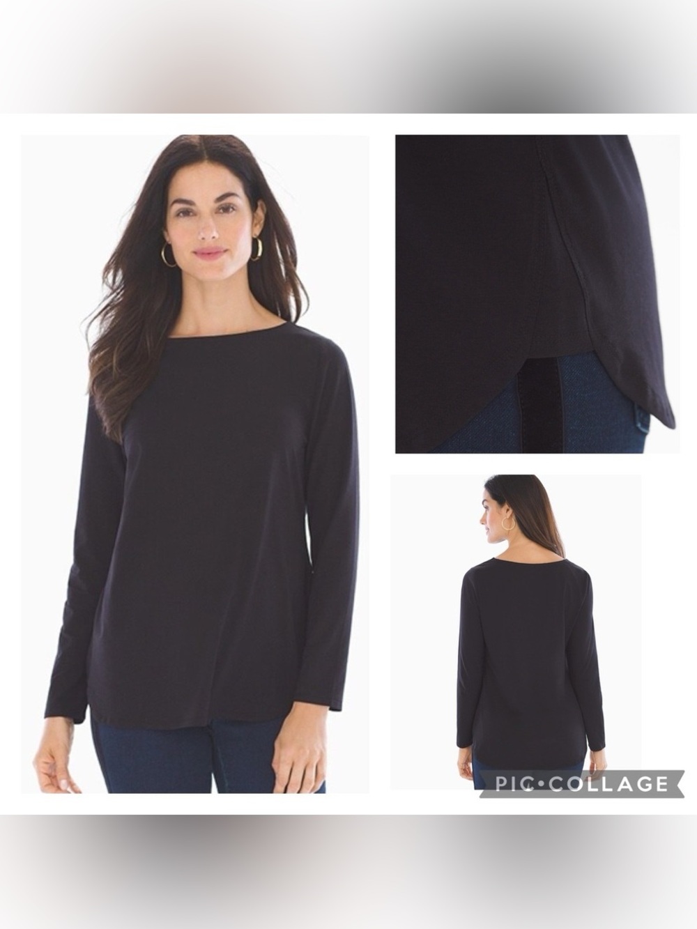 Soma Long Sleeve Pajama Top Black Size XL Excellent Preloved Condition